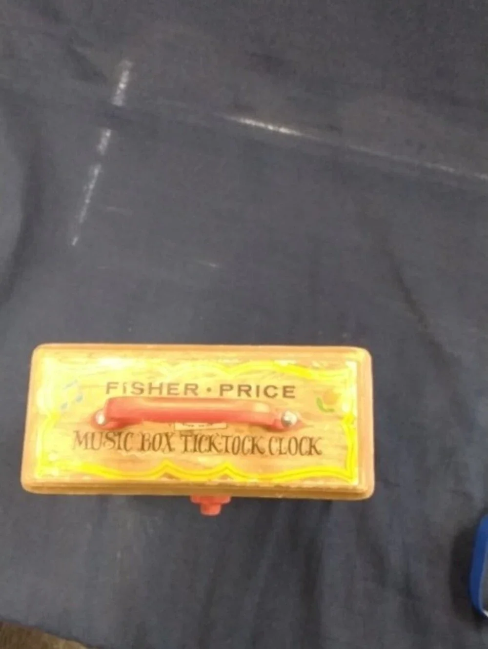 Fisher-Price Wooden Toy Clock with Pink Handle and Red/Pink Hands